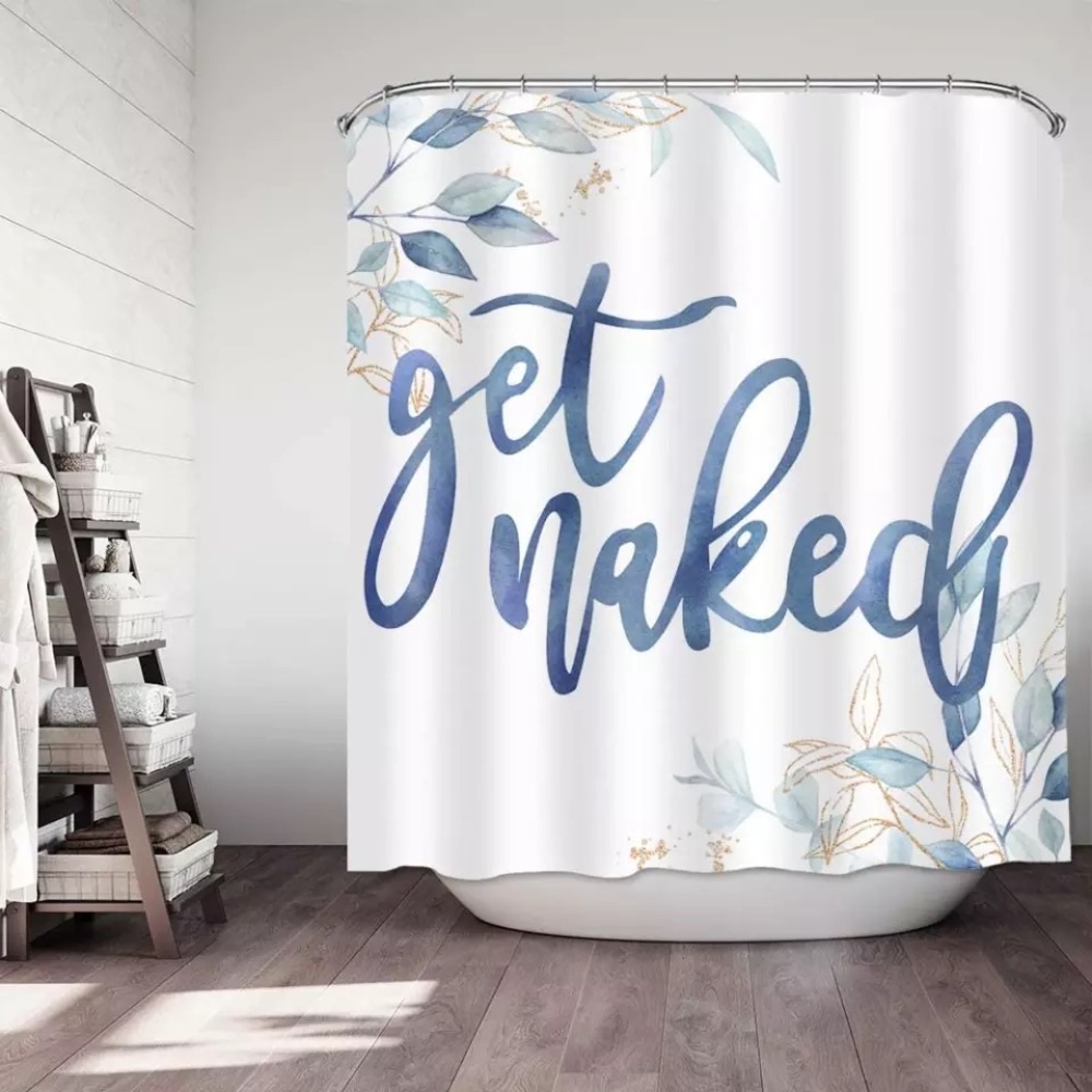 "Get Naked" Funny Printed Waterproof Bath Shower Curtain